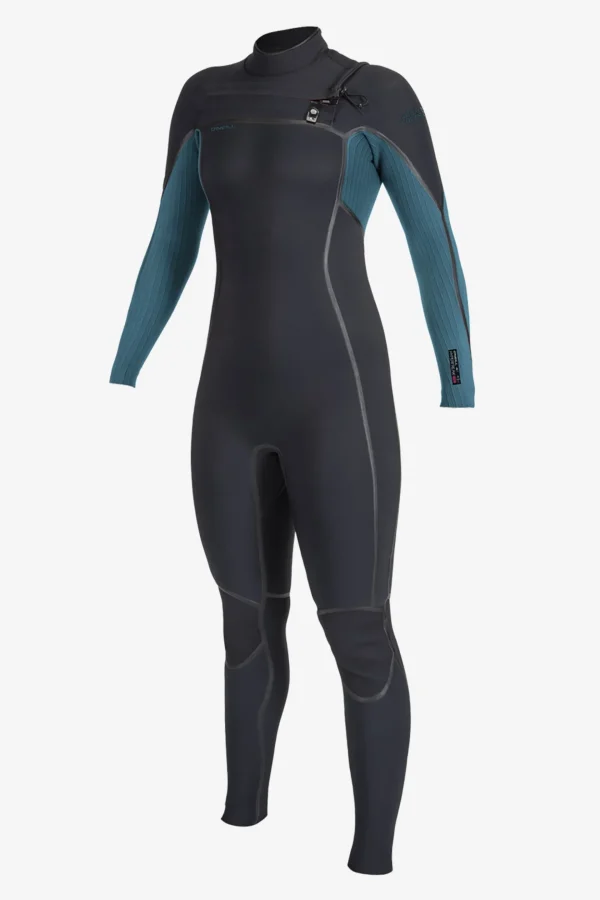 O’Neill Full Suits^WOMEN'S HYPERFREAK FIRE 4/3MM+ CHEST ZIP FULL WETSUIT BLK/TIDEPOOL