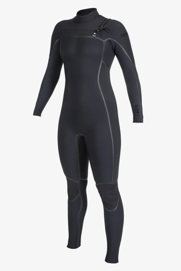 O’Neill Full Suits^WOMEN'S HYPERFREAK FIRE 4/3MM+ CHEST ZIP FULL WETSUIT BLK/BLK