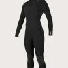 O’Neill Full Suits^WOMEN'S HYPERFREAK 5/4MM CHEST ZIP FULL WETSUIT W/ HOOD BLK/BLK