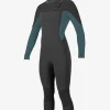 O’Neill Full Suits^WOMEN'S HYPERFREAK 5/4+MM CHEST ZIP FULL WETSUIT W/ HOOD GRPH BLUE