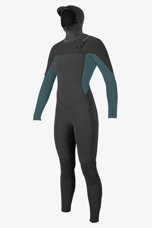 O’Neill Full Suits^WOMEN'S HYPERFREAK 5/4+MM CHEST ZIP FULL WETSUIT W/ HOOD GRPH BLUE