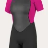 O’Neill Spring Suits^WOMEN'S REACTOR-2 2MM BACK ZIP S/S SPRING WETSUIT BLK/BERRY