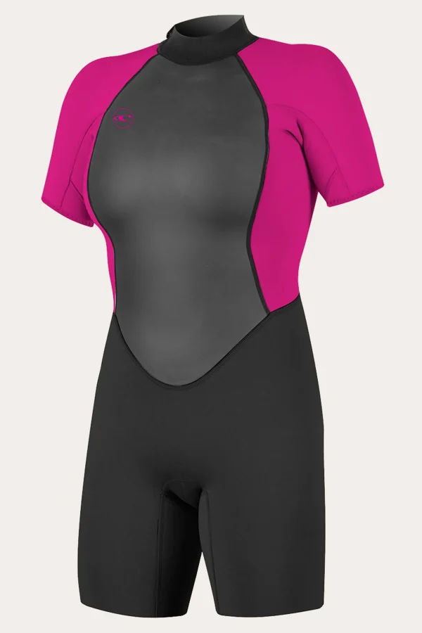 O’Neill Spring Suits^WOMEN'S REACTOR-2 2MM BACK ZIP S/S SPRING WETSUIT BLK/BERRY