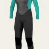 O’Neill Full Suits^WOMEN'S REACTOR-2 3/2MM BACK ZIP FULL WETSUIT BLK/LIGHT AQUA