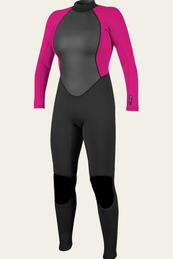 O’Neill Full Suits^WOMEN'S REACTOR-2 3/2MM BACK ZIP FULL WETSUIT BLK/BERRY