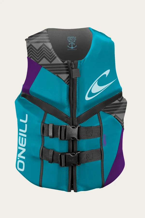 O’Neill Wake-Waterski Vests^WOMEN'S REACTOR USCG VEST TRQ/UV/GRP