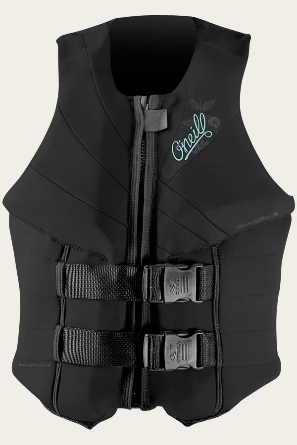 O’Neill Wake-Waterski Vests^WOMEN'S SIREN USCG VEST BLK/BLK/BLK