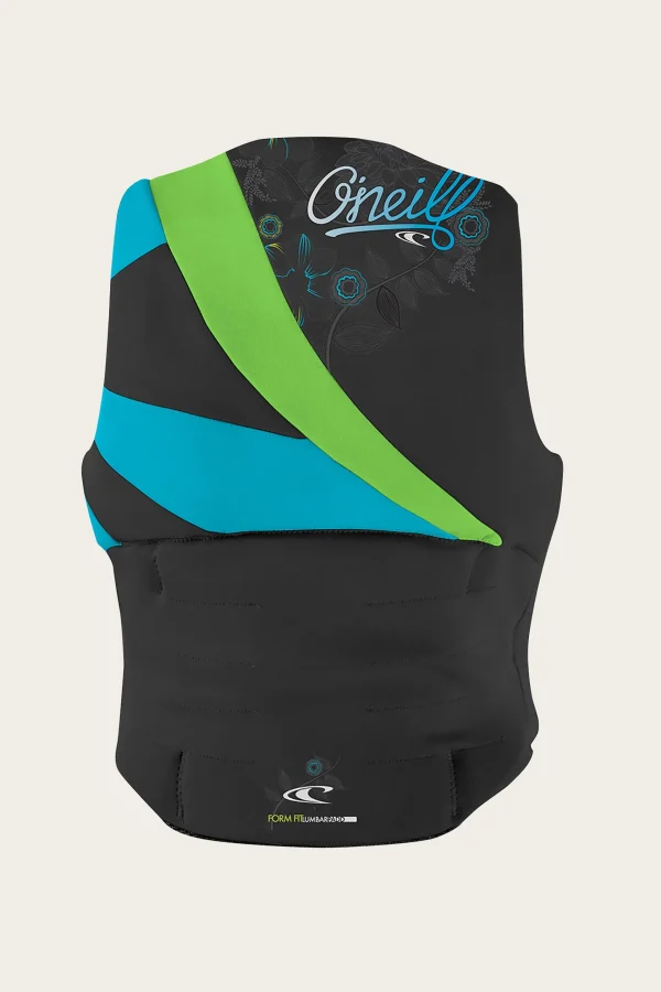 O’Neill Wake-Waterski Vests^WOMEN'S SIREN USCG VEST BLK/DAYGLO/TURQ