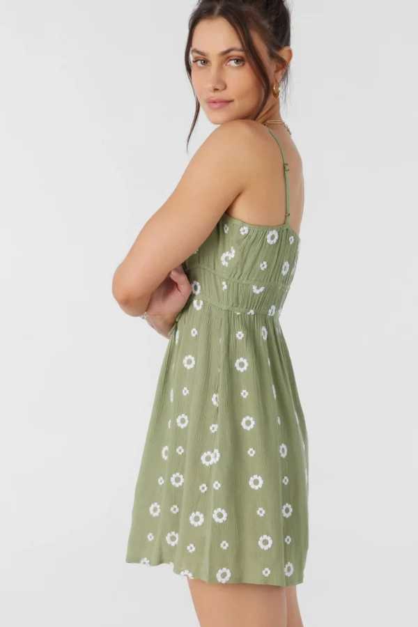 O’Neill Dresses^YAZZA EMBROIDERED GEO MINI DRESS OIL GREEN