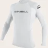 O’Neill Uv-Sun-Protection Rash Guards | Uv-Sun-Protection Rash Guards^YOUTH BASIC SKINS 50+ L/S RASH GUARD WHITE