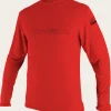 O’Neill Uv-Sun-Protection Rash Guards | Uv-Sun-Protection Rash Guards^YOUTH BASIC SKINS 50+ L/S SUN SHIRT RED