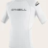 O’Neill Uv-Sun-Protection Rash Guards | Uv-Sun-Protection Rash Guards^YOUTH BASIC SKINS 50+ S/S RASH GUARD WHITE