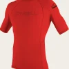 O’Neill Uv-Sun-Protection Rash Guards | Uv-Sun-Protection Rash Guards^YOUTH BASIC SKINS 50+ S/S RASH GUARD RED