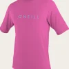 O’Neill Uv-Sun-Protection Rash Guards | Uv-Sun-Protection Rash Guards^YOUTH BASIC SKINS 30+ S/S SUN SHIRT FOX PINK