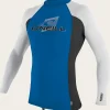 O’Neill Uv-Sun-Protection Rash Guards | Uv-Sun-Protection Rash Guards^YOUTH PREMIUM SKINS L/S RASH GUARD OCEAN/BLK/WHT