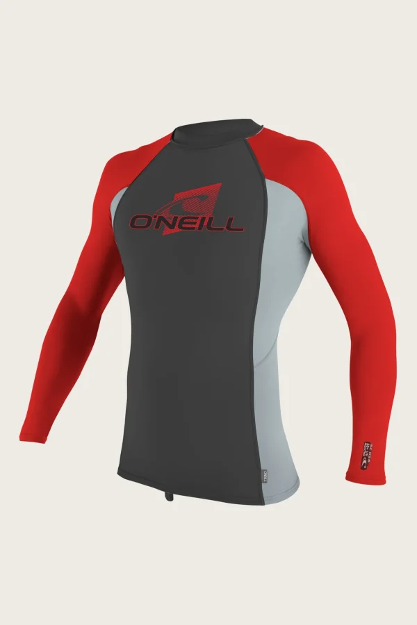 O’Neill Uv-Sun-Protection Rash Guards | Uv-Sun-Protection Rash Guards^YOUTH PREMIUM SKINS L/S RASH GUARD RVN/GRY/RD