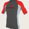 O’Neill Uv-Sun-Protection Rash Guards | Uv-Sun-Protection Rash Guards^YOUTH PREMIUM SKINS S/S RASH GUARD RVN/GRY/RD