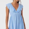 O’Neill Dresses^ZAINA SOLID SHORT DRESS HYDRANGEA