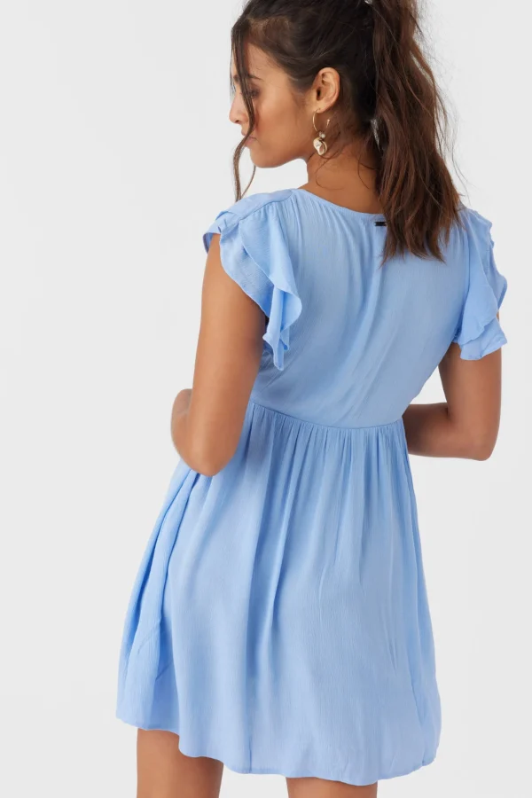 O’Neill Dresses^ZAINA SOLID SHORT DRESS HYDRANGEA